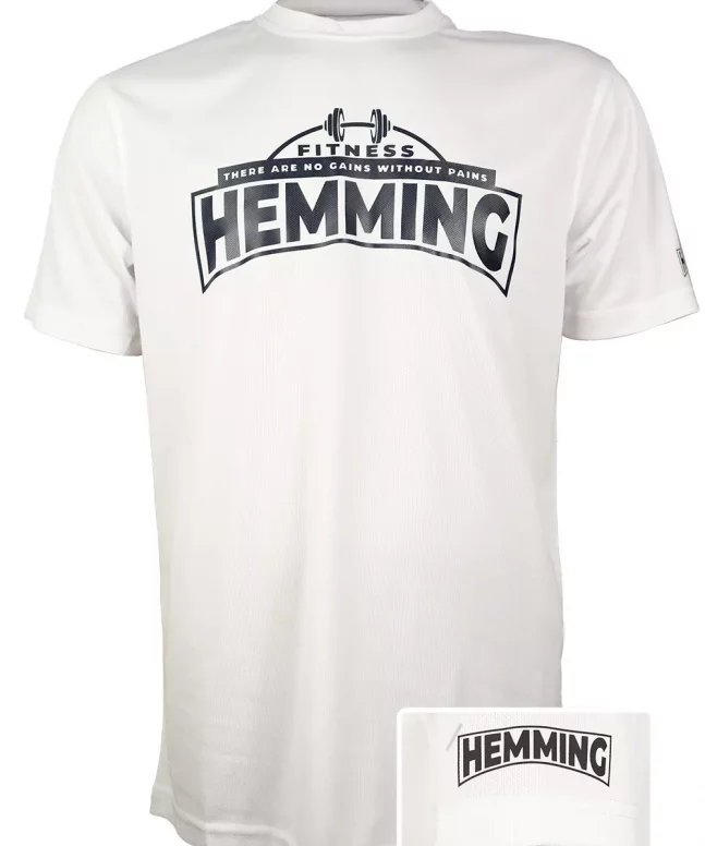 T-shirt de sport blanc pour homme en tissu technique léger